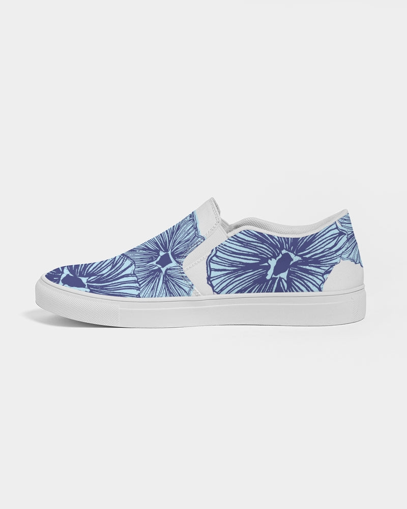 Blue Floral Men's Slip-On Canvas Shoe