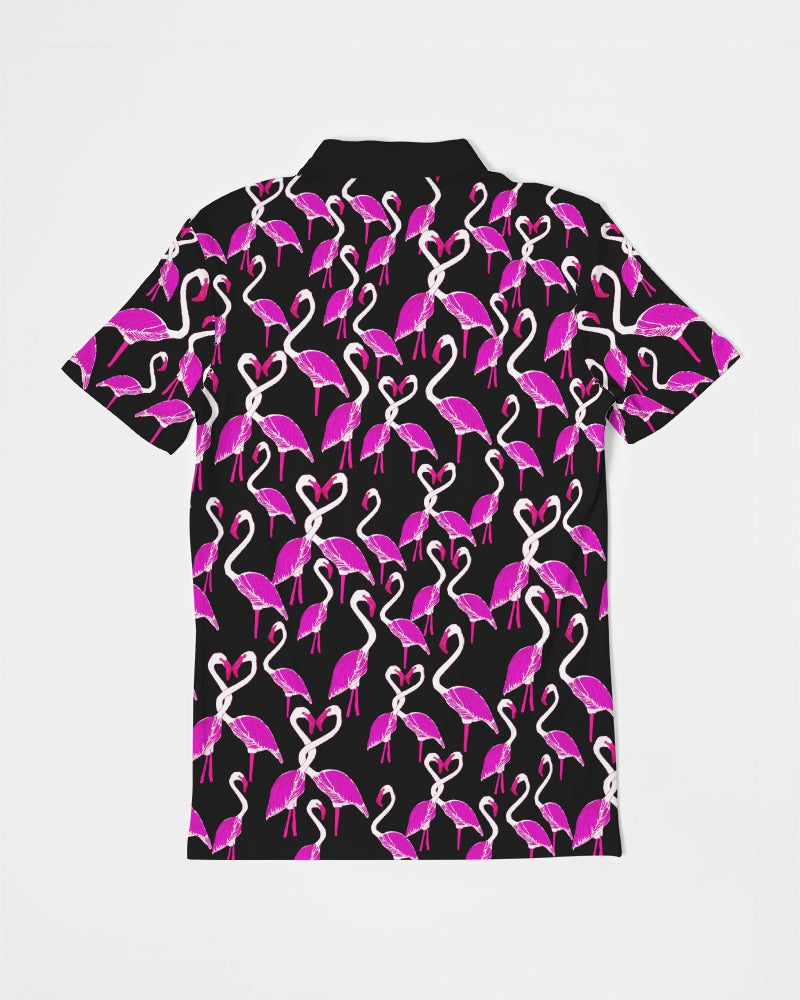 Flamingo Black Slim Fit Short Sleeve Men's Polo Shirt