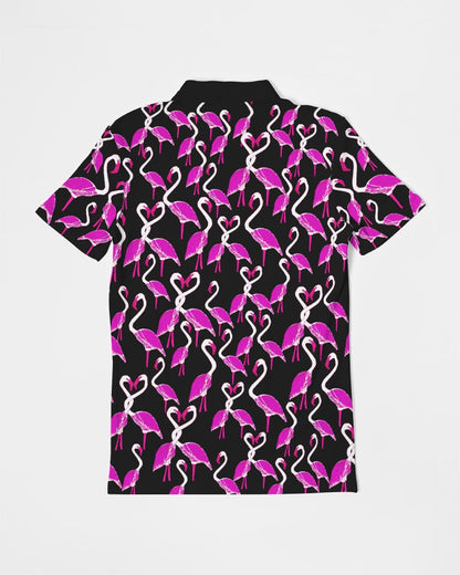 Flamingo Black Slim Fit Short Sleeve Men's Polo Shirt