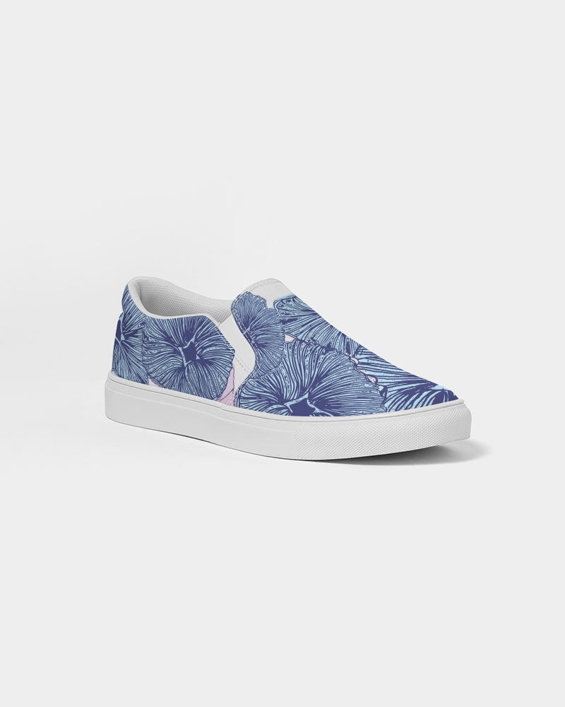 Blue Floral Men's Slip-On Canvas Shoe