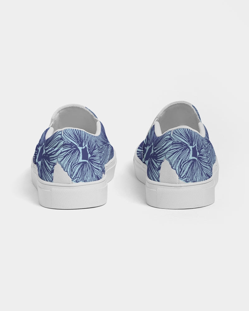 Blue Floral Men's Slip-On Canvas Shoe