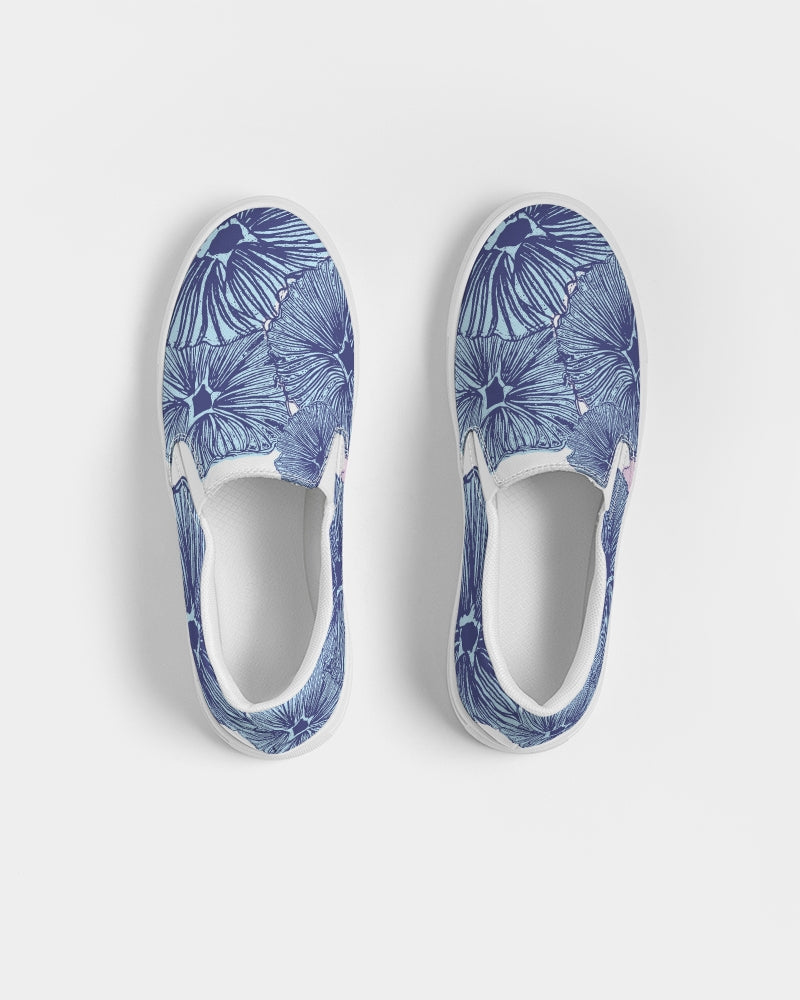 Blue Floral Men's Slip-On Canvas Shoe