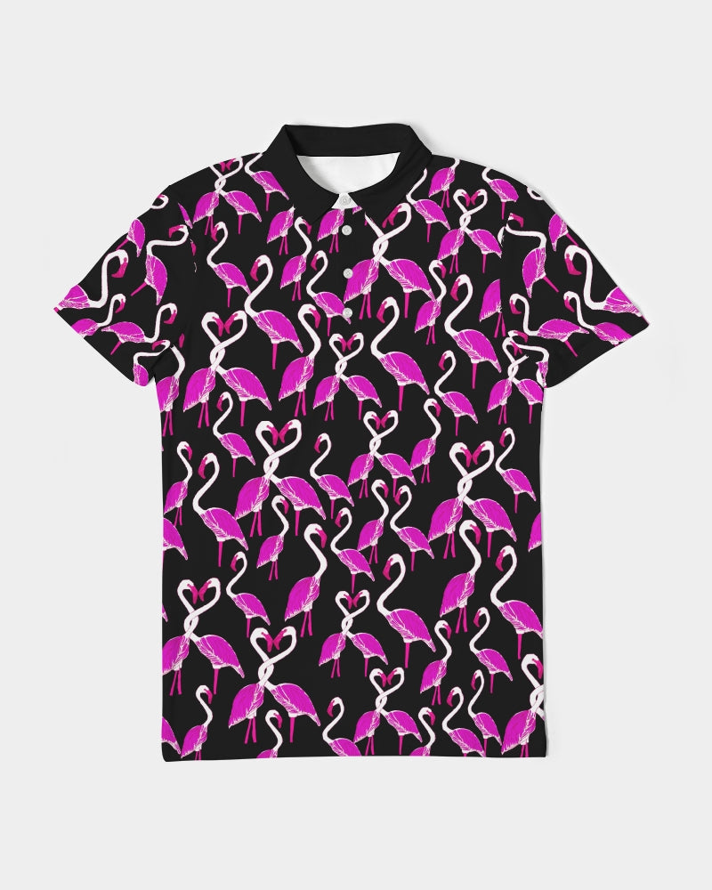 Flamingo Black Slim Fit Short Sleeve Men's Polo Shirt