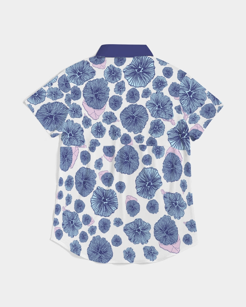 Floral Women's Short Sleeve Button Up Shirt Women's All-Over Print Short Sleeve Button Up