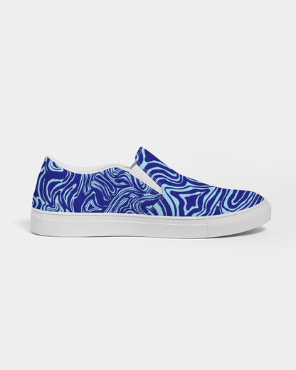 Women's Slip-On Shoes - Blue Abstract Print