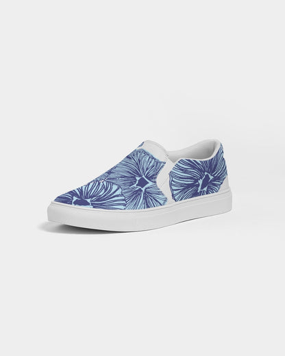 Blue Floral Men's Slip-On Canvas Shoe