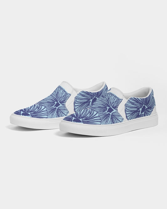 Blue Floral Men's Slip-On Canvas Shoe